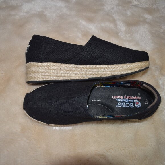 Bob’s from Skechers High Jinx Espadrilles Slip-On Platform Sneakers Size 8.5 Bla - Picture 5 of 13